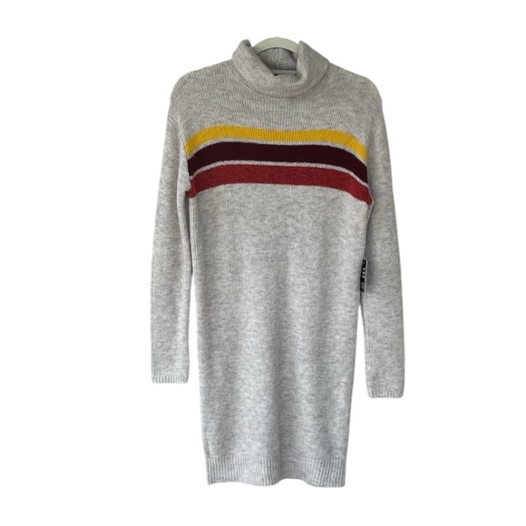 Express Women’s Knit Sweater Mini Dress Striped Turtleneck Soft Long Size XS - Picture 12 of 12
